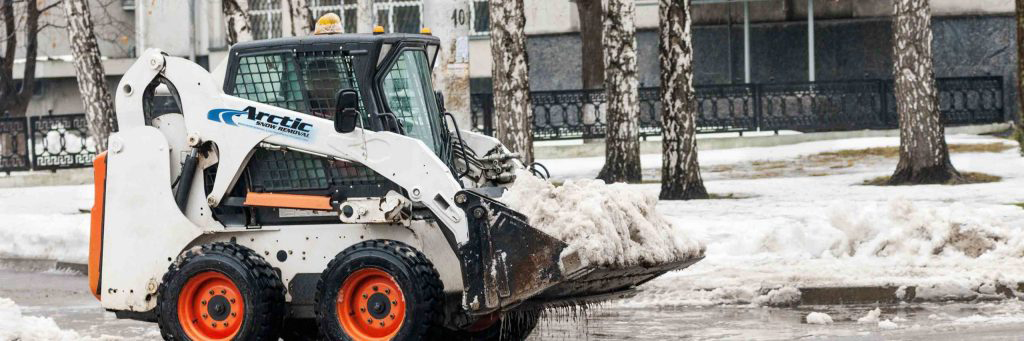 skid-steer with snowplow